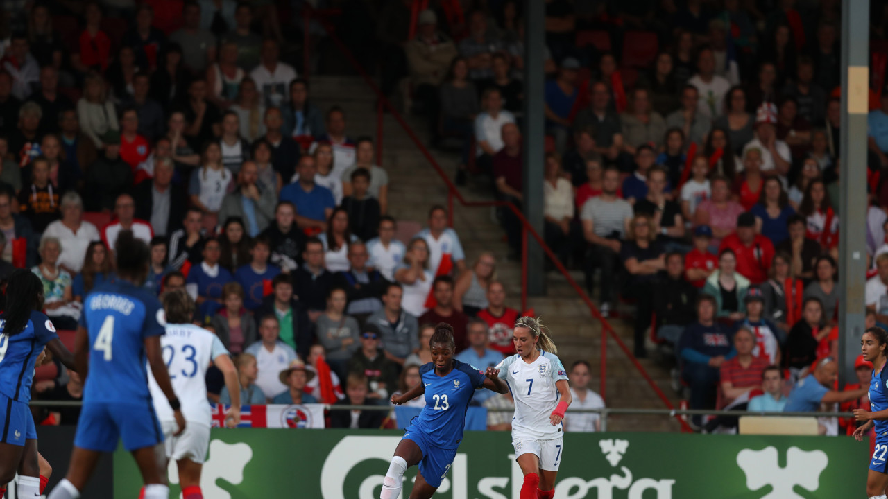 DEVENTER, NETHERLANDS - JULY 30:  during the UEFA Women's Euro 2017 Quarter Final match between England and France at Stadion De Adelaarshorst on July 30, 2017 in Deventer, Netherlands.  (Photo by Christopher Lee - UEFA/UEFA via Getty Images)